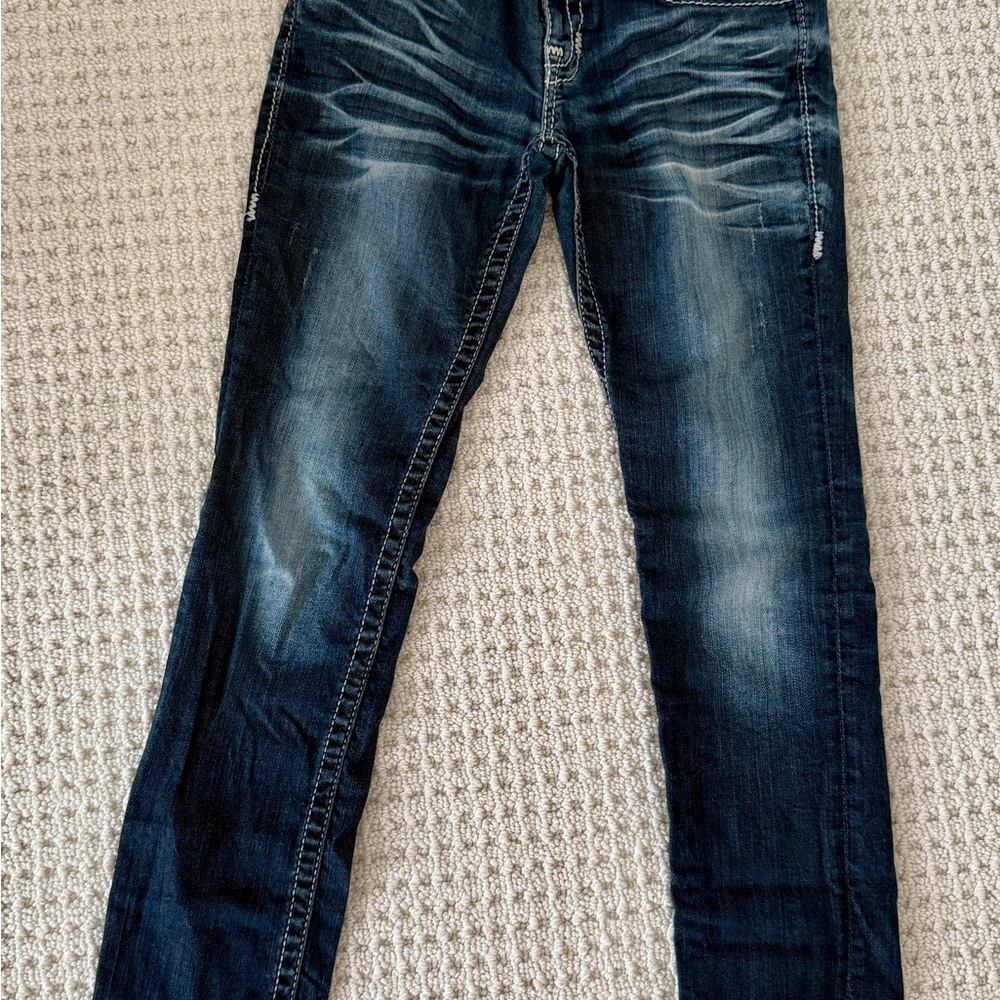 Big Star Blue Slim Jeans with Vintage Gradient
